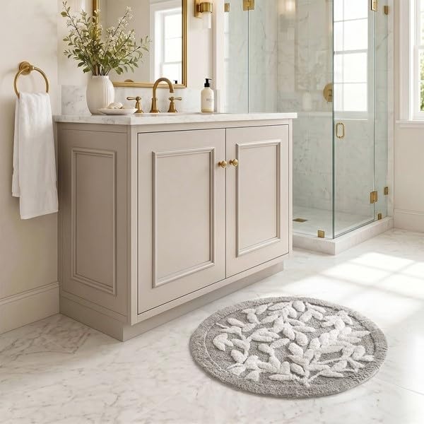 image:imageMadison Park Serene Tufted Bath Rug Cotton Absorbent 21 x 34 Sage GreenGrey