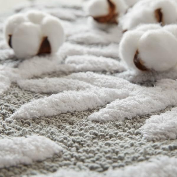image:imageMadison Park Serene Tufted Bath Rug Cotton Absorbent 21 x 34 Sage GreenGrey