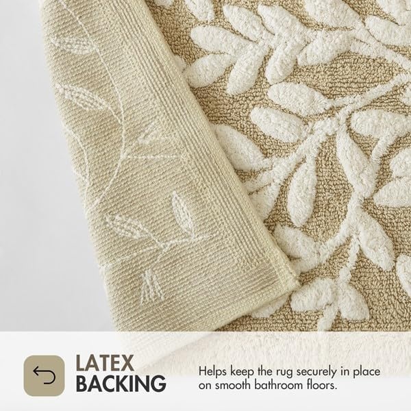 image:imageMadison Park Serene Tufted Bath Rug Cotton Absorbent 21 x 34 Sage GreenNatural