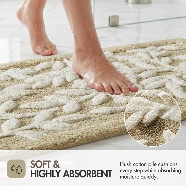 image:imageMadison Park Serene Tufted Bath Rug Cotton Absorbent 21 x 34 Sage GreenNatural