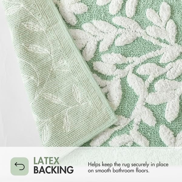 image:imageMadison Park Serene Tufted Bath Rug Cotton Absorbent 21 x 34 Sage GreenSage Green