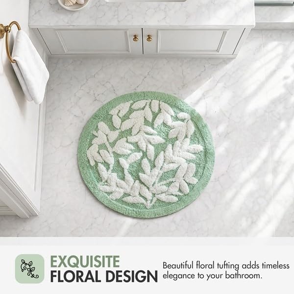 image:imageMadison Park Serene Tufted Bath Rug Cotton Absorbent 21 x 34 Sage GreenSage Green