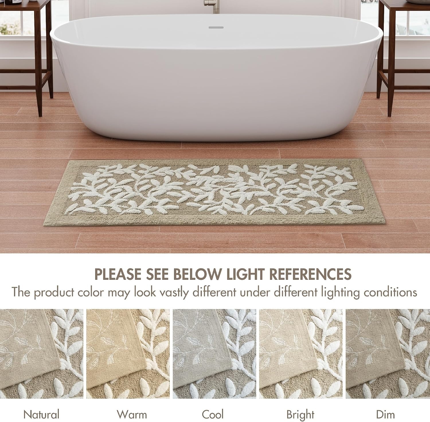 image:imageMadison Park Serene Tufted Bath Rug Cotton Absorbent 21 x 34 Sage GreenTaupe