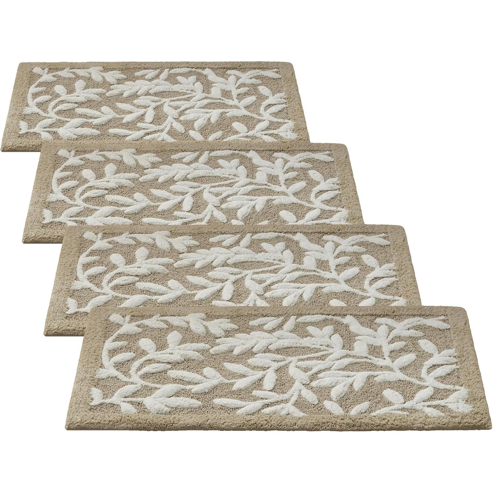 image:imageMadison Park Serene Tufted Bath Rug Cotton Absorbent 21 x 34 Sage GreenTaupe