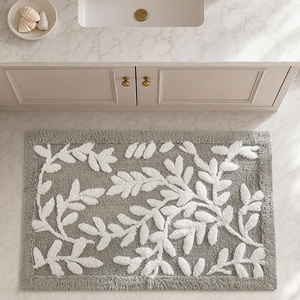 Madison Park Serene Tufted Bath Rug Cotton Absorbent, 21 x 34, Sage Green(Grey)