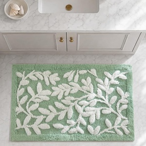 Madison Park Serene Tufted Bath Rug Cotton Absorbent, 21 x 34, Sage Green(Sage Green)