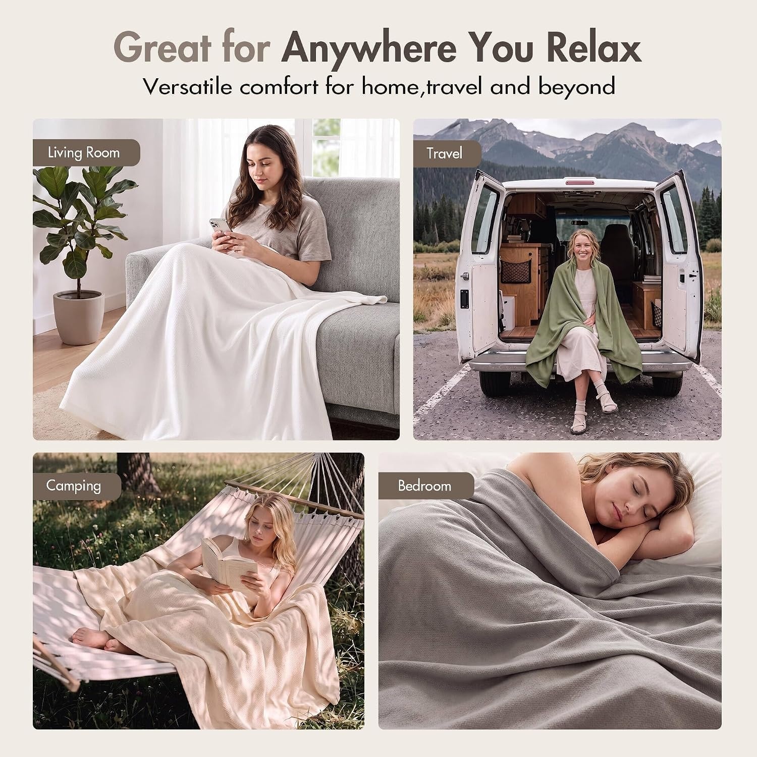image:imageMadison Park 100 Egyptian Cotton FullQueen Bed Blanket for Summer GreyMicroherringbone Yellow
