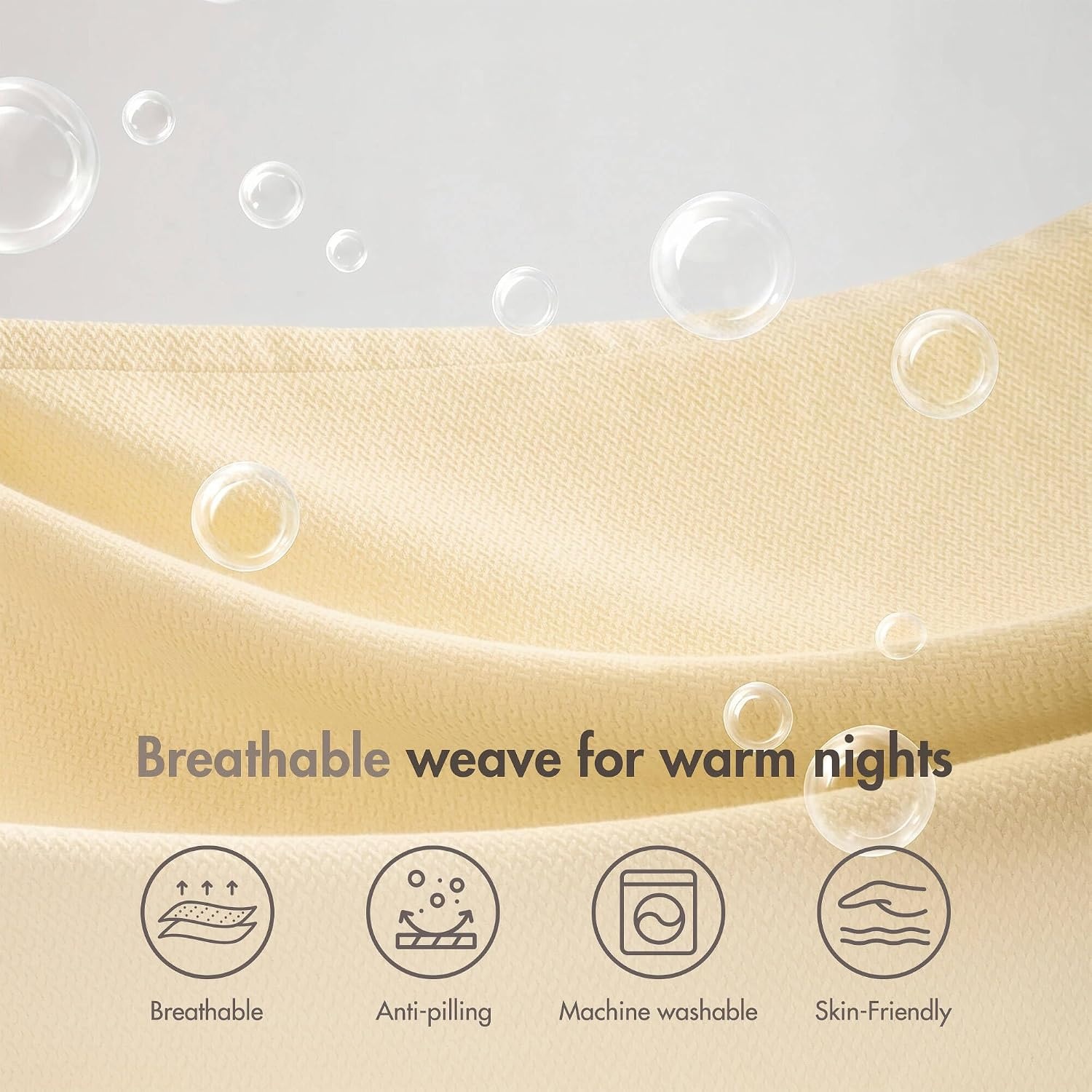 image:imageMadison Park 100 Egyptian Cotton FullQueen Bed Blanket for Summer GreyMicroherringbone Yellow