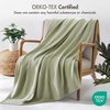 Madison Park 100% Egyptian Cotton Full/Queen Bed Blanket for Summer, Grey(Micro-herringbone Green)