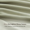Madison Park 100% Egyptian Cotton Full/Queen Bed Blanket for Summer, Grey(Micro-herringbone Green)