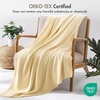 Madison Park 100% Egyptian Cotton Full/Queen Bed Blanket for Summer, Grey(Micro-herringbone Yellow)