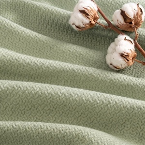 Madison Park 100% Egyptian Cotton Full/Queen Bed Blanket for Summer, Grey(Micro-herringbone Green)