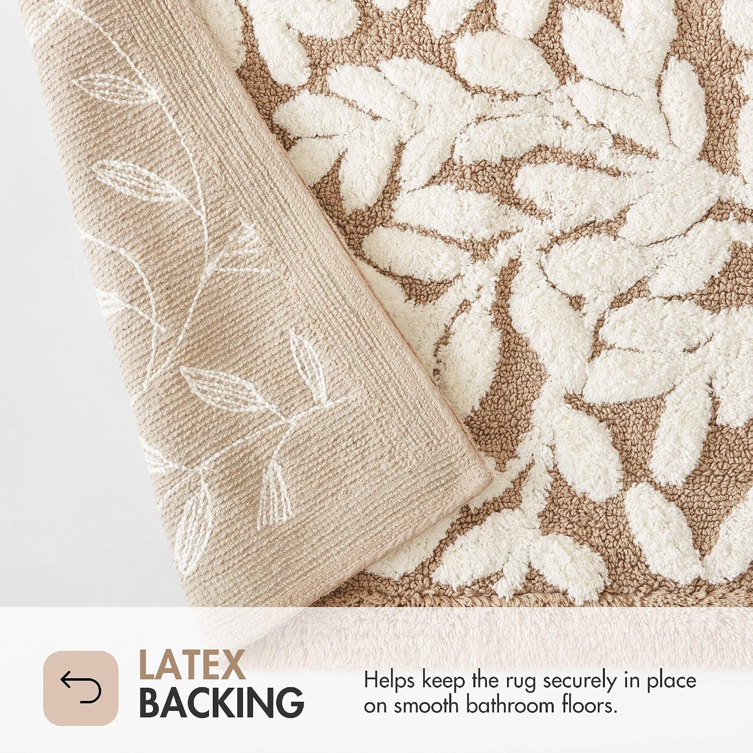 image:imageMadison Park Serene Tufted Textured Cotton Round Bath Rug 25 MushroomMushroom