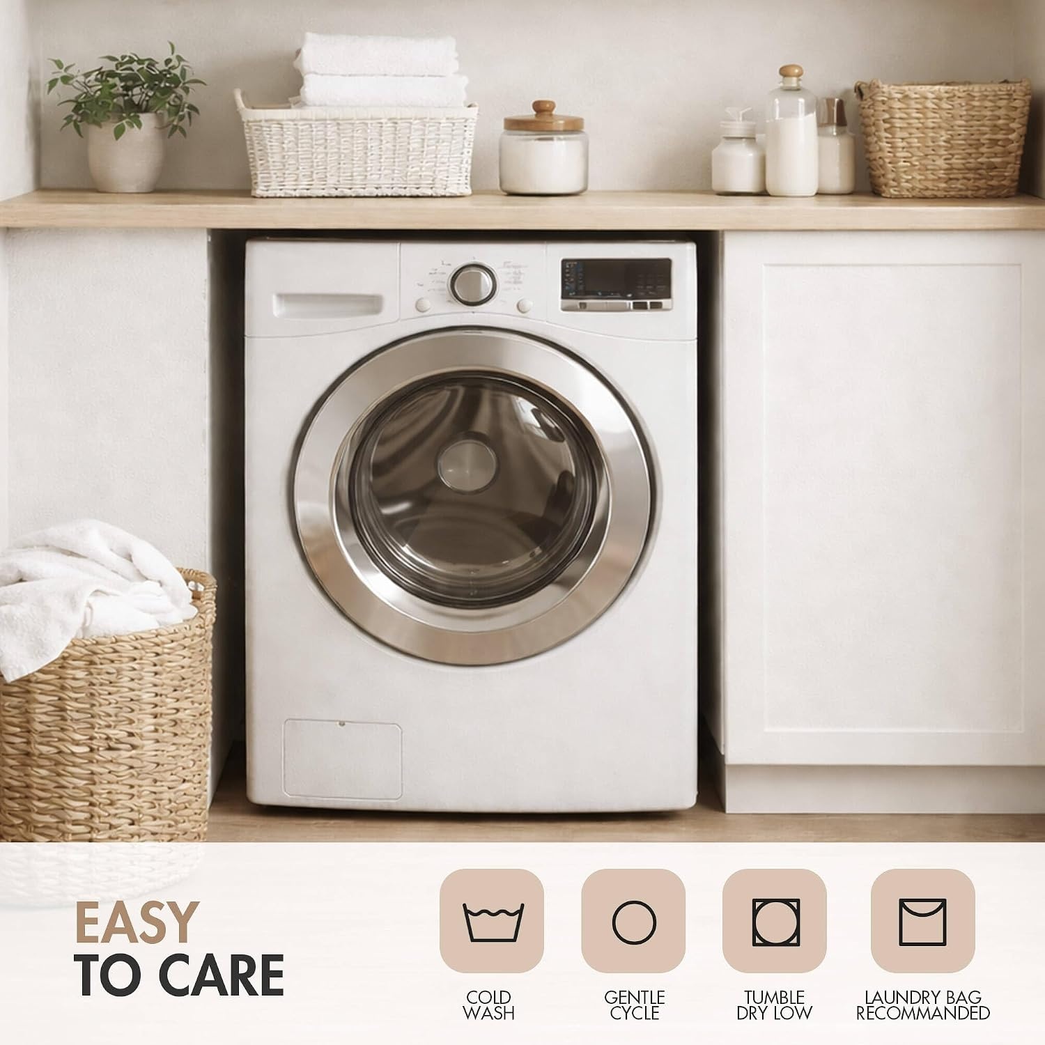 image:imageMadison Park Serene Tufted Textured Cotton Round Bath Rug 25 MushroomMushroom