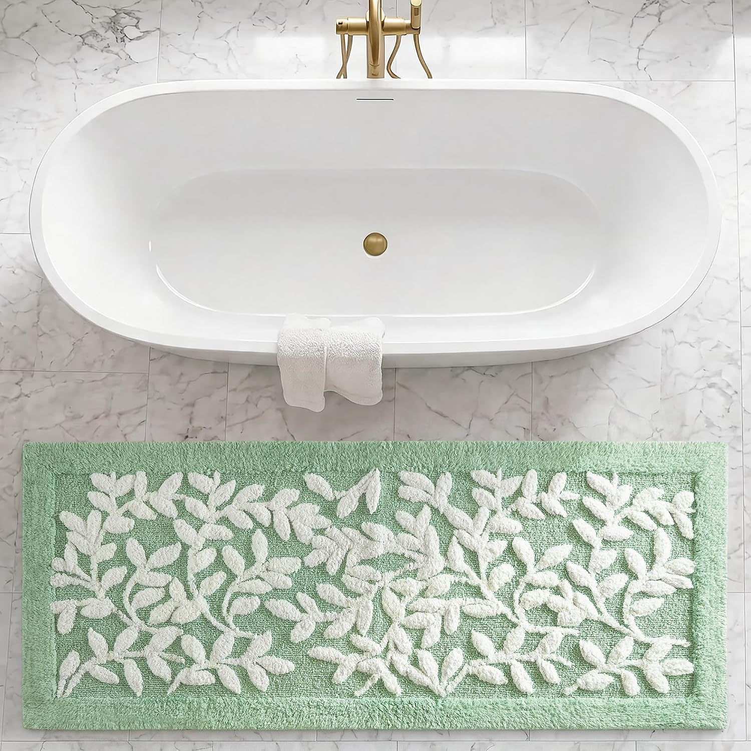 image:imageMadison Park Serene Tufted Textured Cotton Round Bath Rug 25 MushroomSage Green