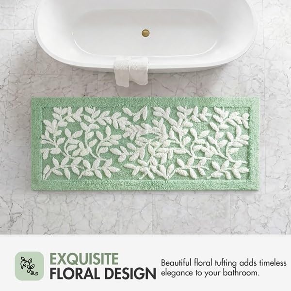 image:imageMadison Park Serene Tufted Textured Cotton Round Bath Rug 25 MushroomSage Green