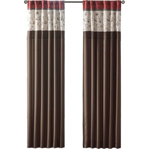 Madison Park Flora Embroidered Window Curtain, Single Panel 50×84 Red(Red)