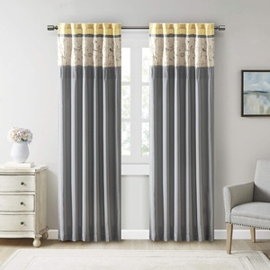 Madison Park Flora Embroidered Window Curtain, Single Panel 50×84 Red(Yellow)