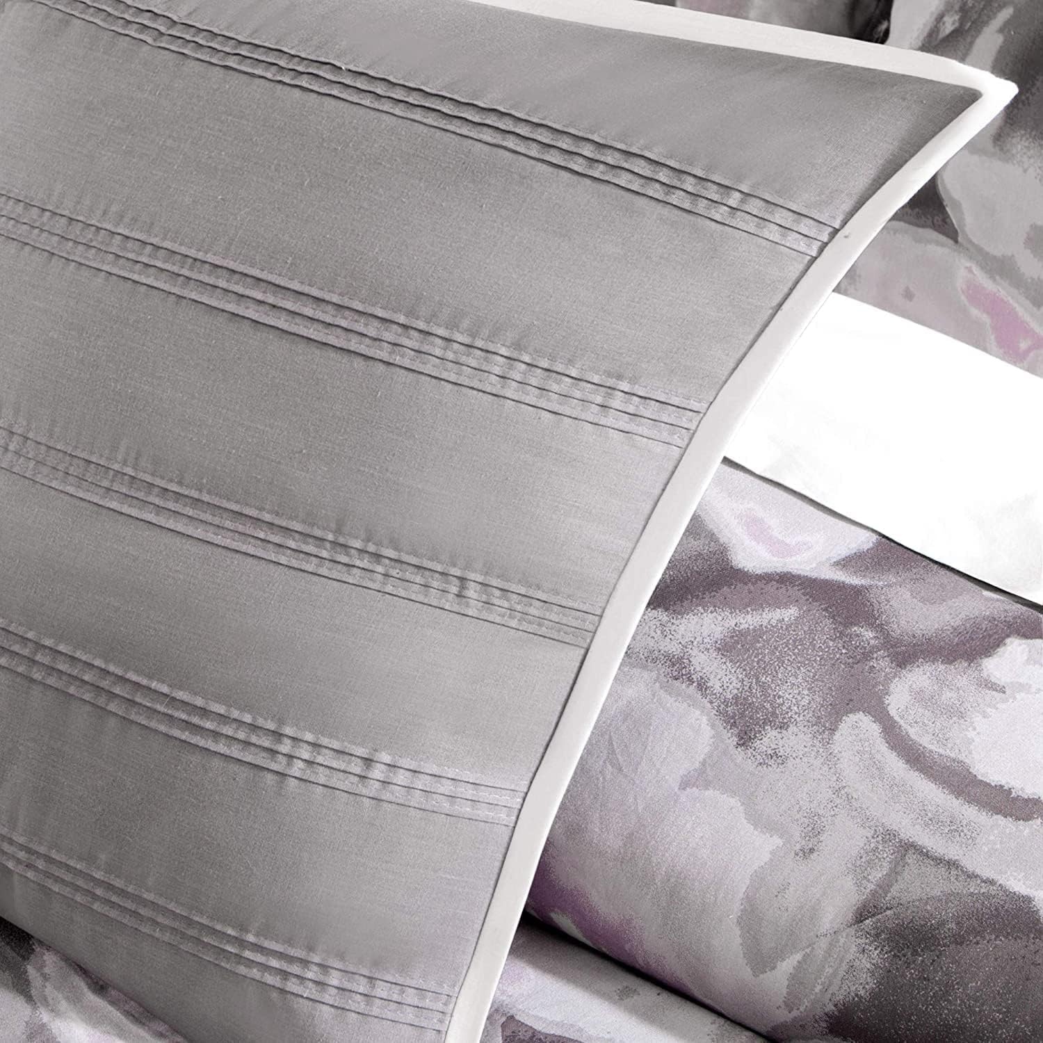 image:imageMadison Park Cotton Floral Duvet Cover Set 3PC FullQueenSerena Grey