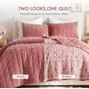 Madison Park Velvet Quilt Set, Water-Washed Softness, Full/Queen, Green(Pink)