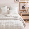 Madison Park Velvet Quilt Set, Water-Washed Softness, Full/Queen, Green(Cream White)