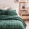 Madison Park Velvet Quilt Set, Water-Washed Softness, Full/Queen, Green(Green)