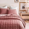 Madison Park Velvet Quilt Set, Water-Washed Softness, Full/Queen, Green(Pink)