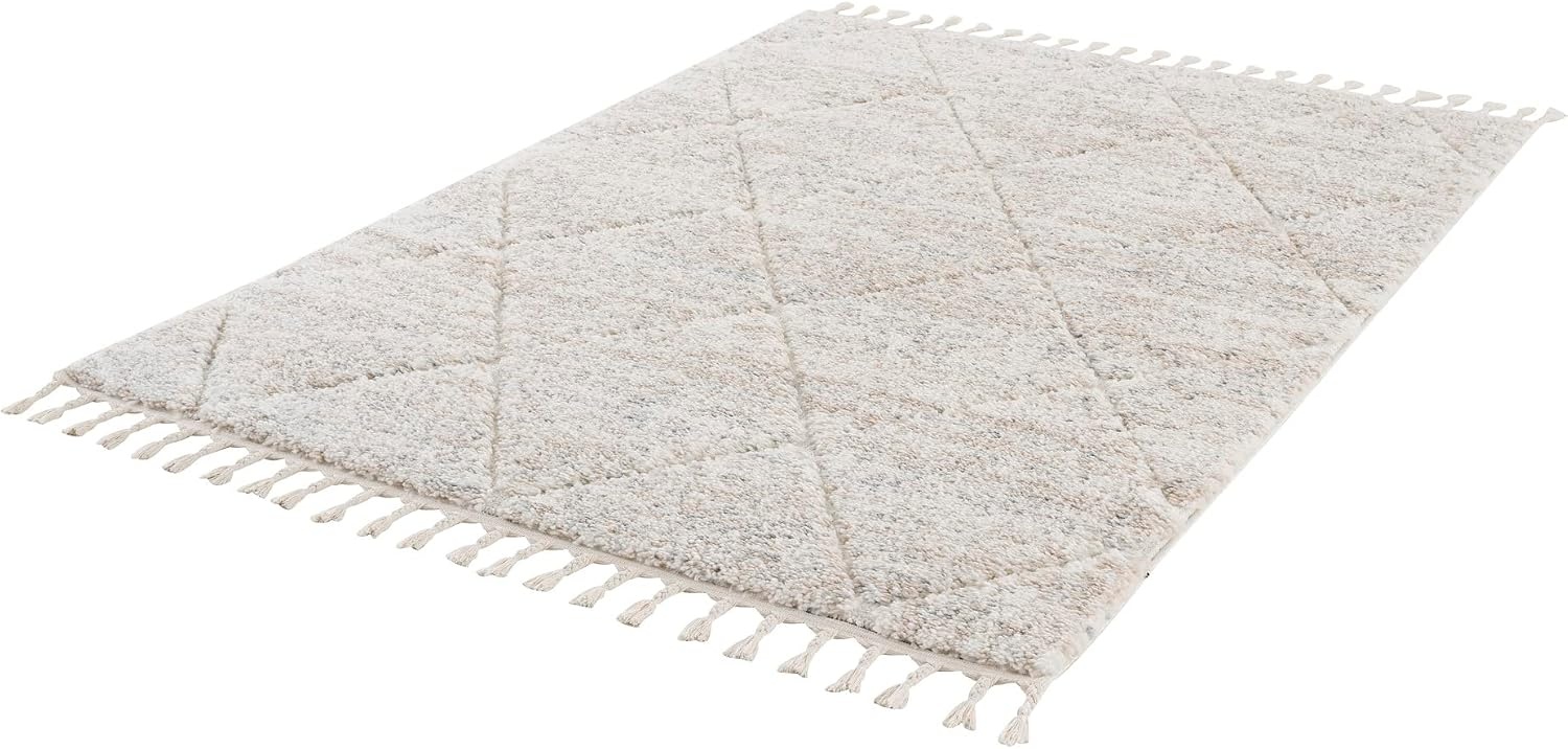 image:imageMadison Park Sophia Woven Turkish Area Rugs for Living Room Diamond Trellis with Tassel Indoor Dining Accent Modern Home Dcor Ultra Soft Floor High Pile Carpets for Dining Room 8 x 10 Cream