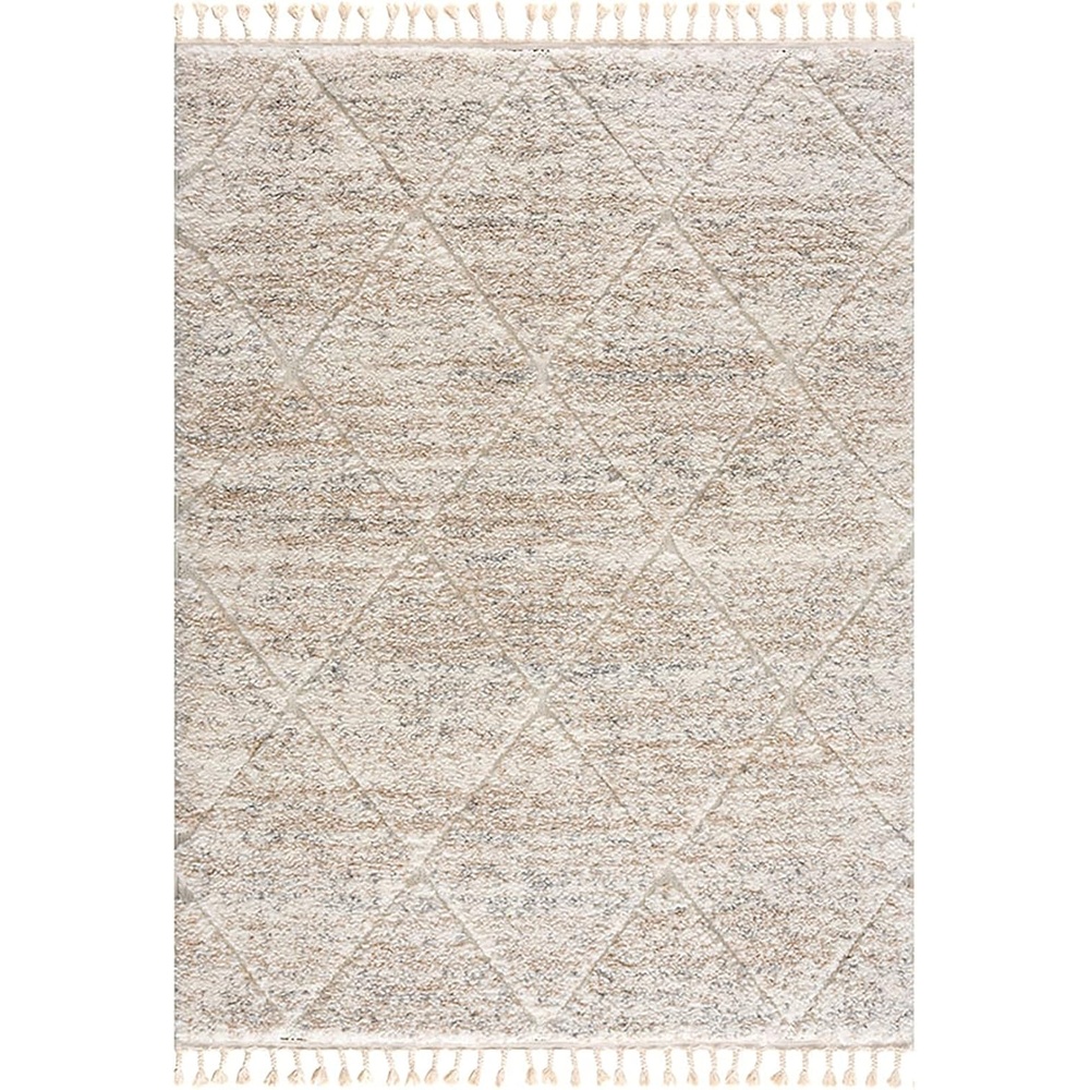 image:imageMadison Park Sophia Woven Turkish Area Rugs for Living Room Diamond Trellis with Tassel Indoor Dining Accent Modern Home Dcor Ultra Soft Floor High Pile Carpets for Dining Room 8 x 10 Cream