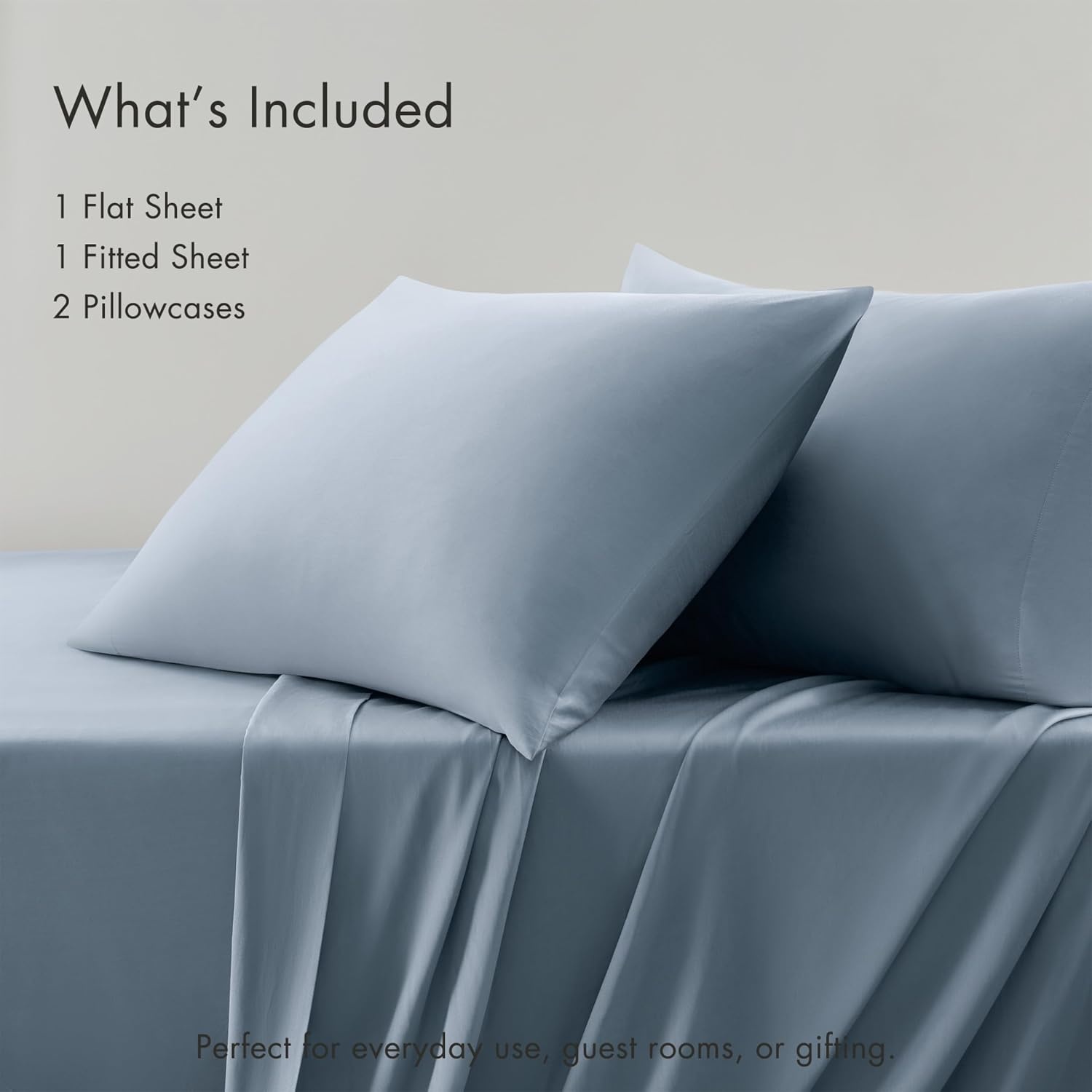 image:imageMadison Park Tencel Lyocell Cotton Blend Sheet Set Queen Size Harbor MistBlue Fog