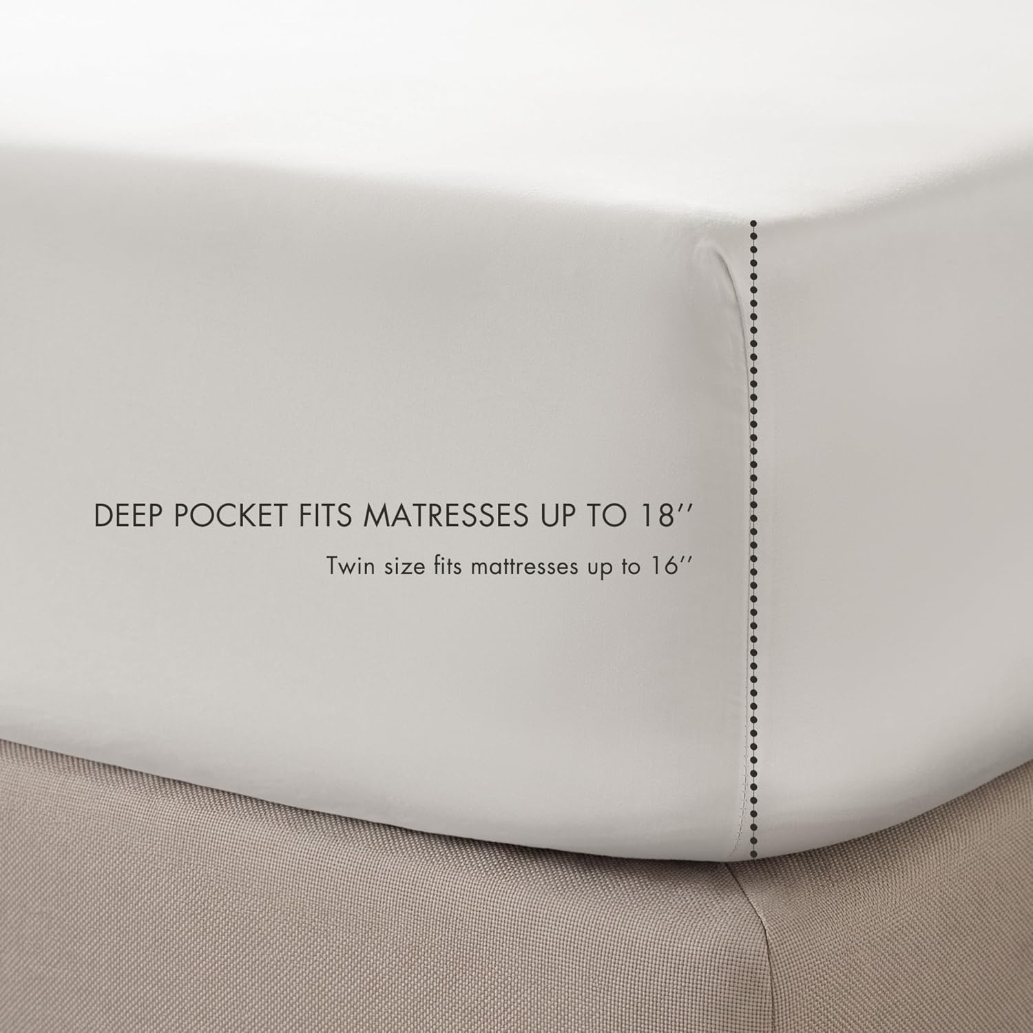 image:imageMadison Park Tencel Lyocell Cotton Blend Sheet Set Queen Size Harbor MistBright White