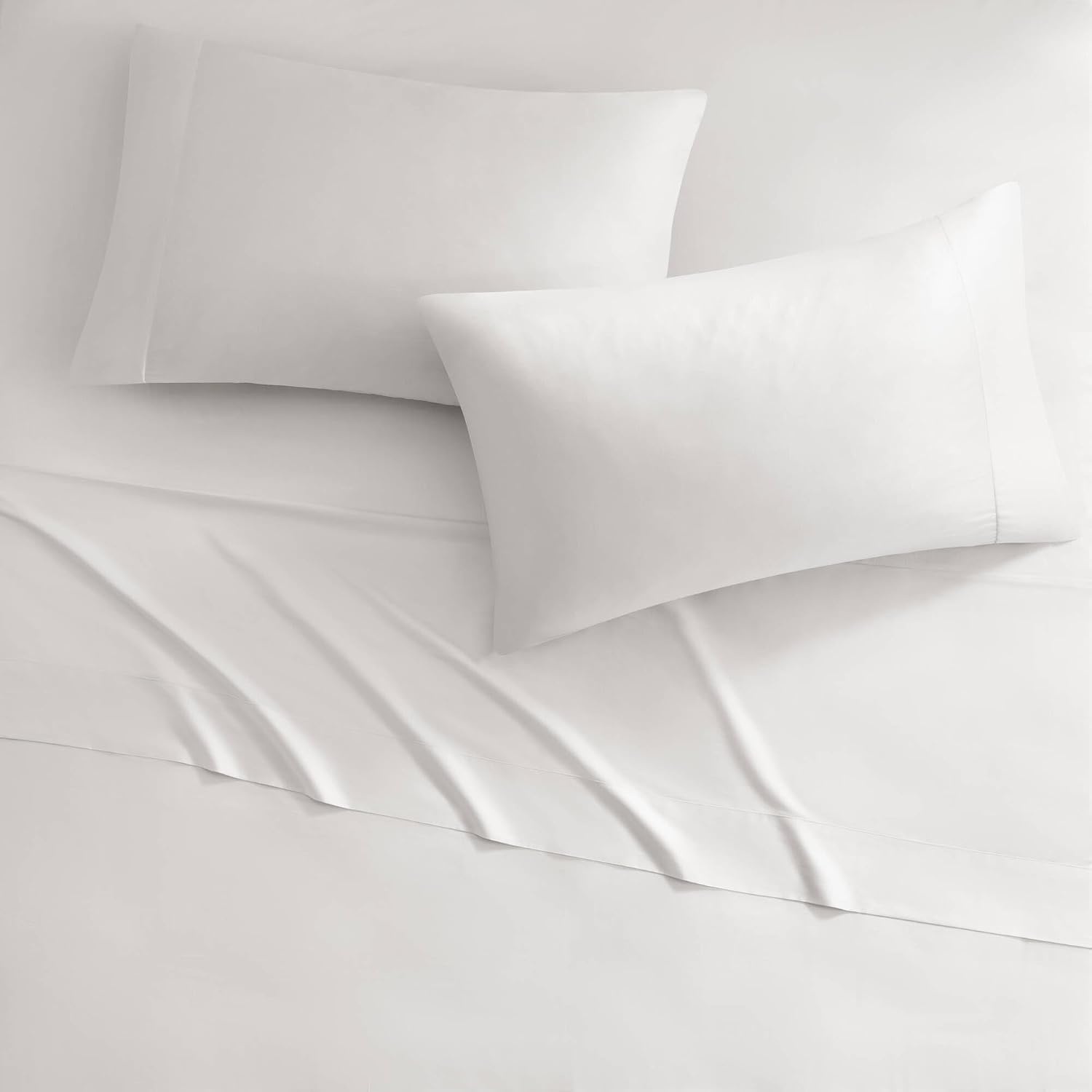 image:imageMadison Park Tencel Lyocell Cotton Blend Sheet Set Queen Size Harbor MistBright White