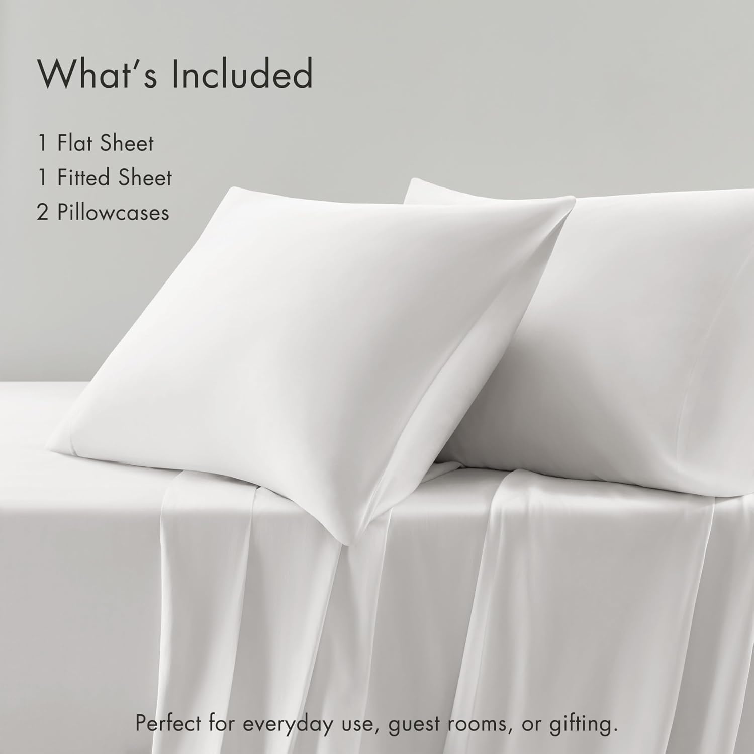 image:imageMadison Park Tencel Lyocell Cotton Blend Sheet Set Queen Size Harbor MistBright White
