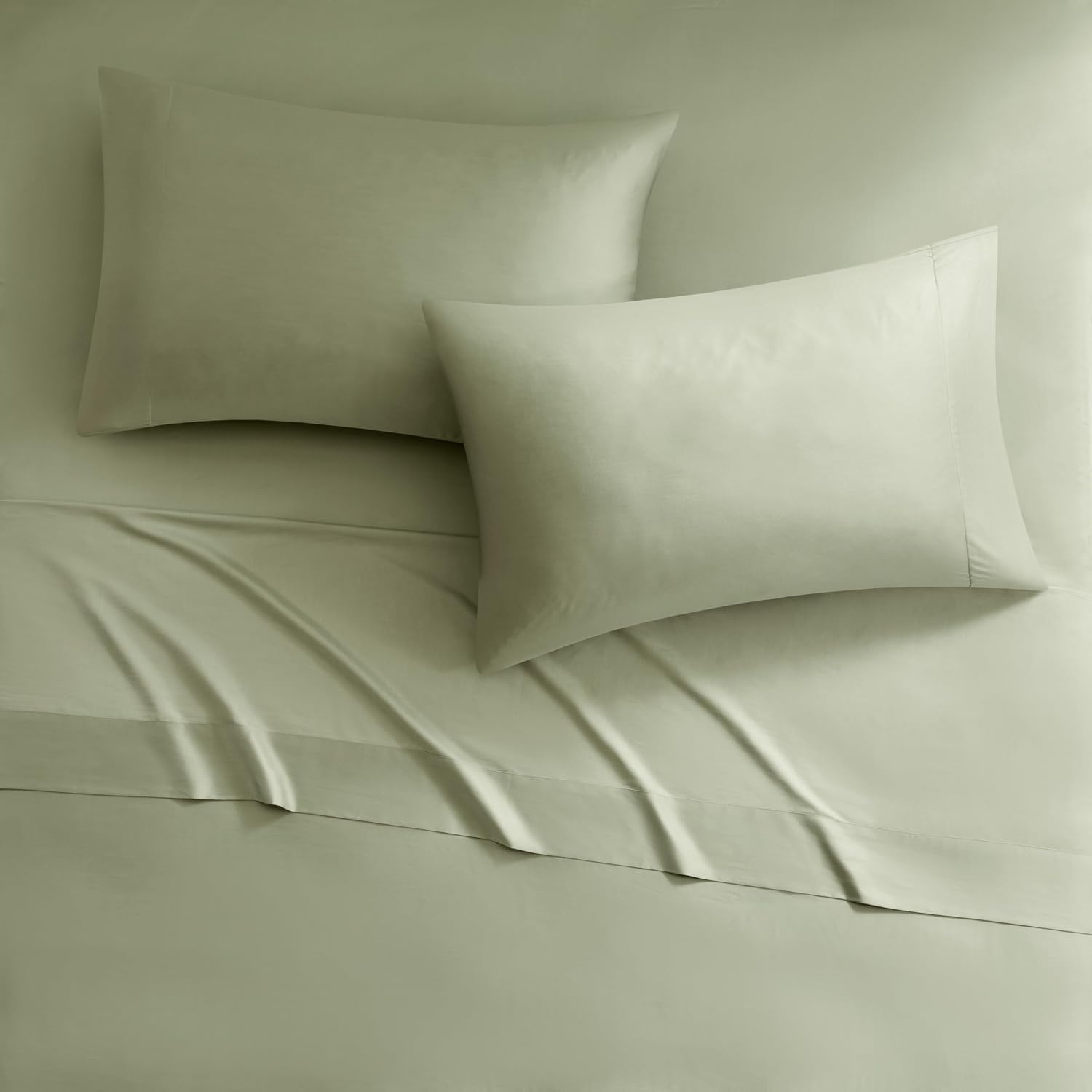 image:imageMadison Park Tencel Lyocell Cotton Blend Sheet Set Queen Size Harbor MistSeagrass