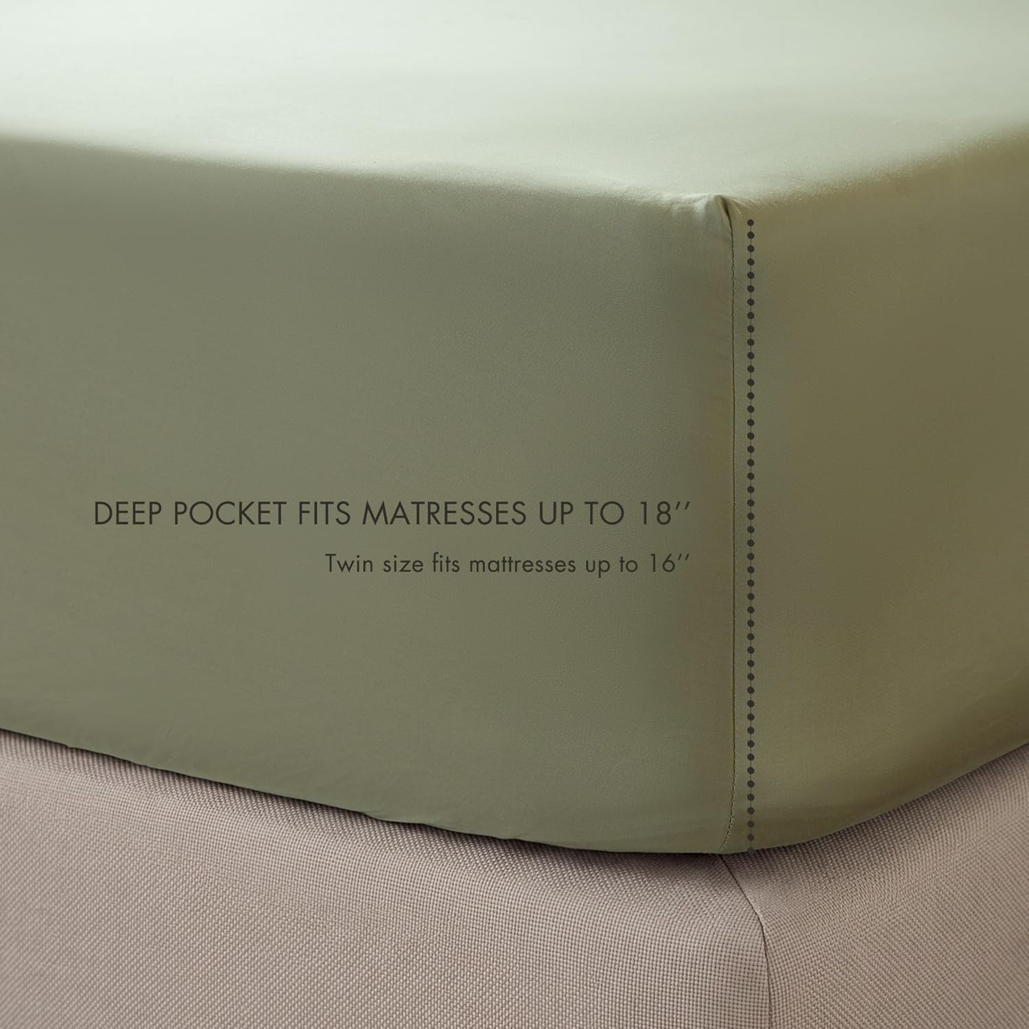 image:imageMadison Park Tencel Lyocell Cotton Blend Sheet Set Queen Size Harbor MistSeagrass