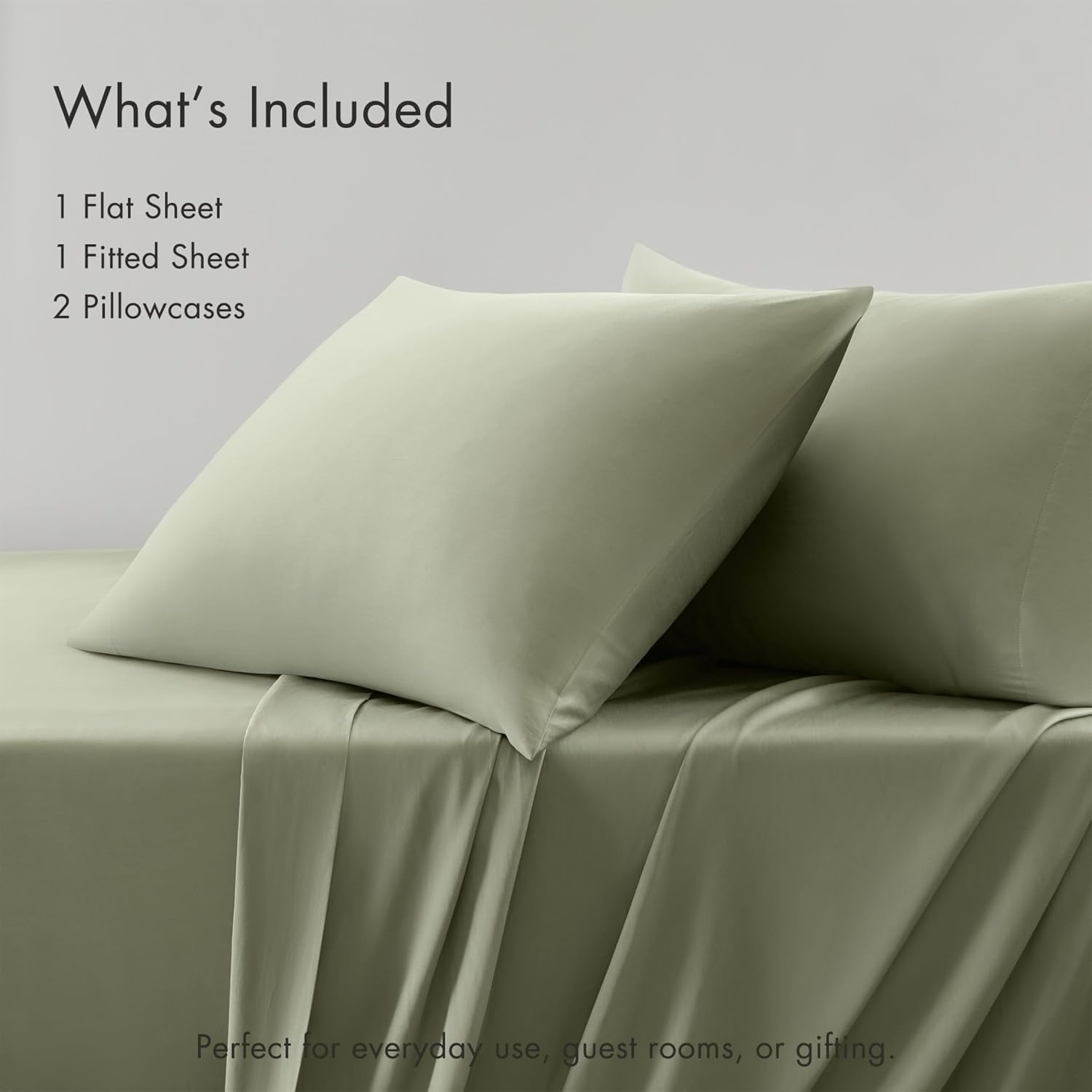 image:imageMadison Park Tencel Lyocell Cotton Blend Sheet Set Queen Size Harbor MistSeagrass