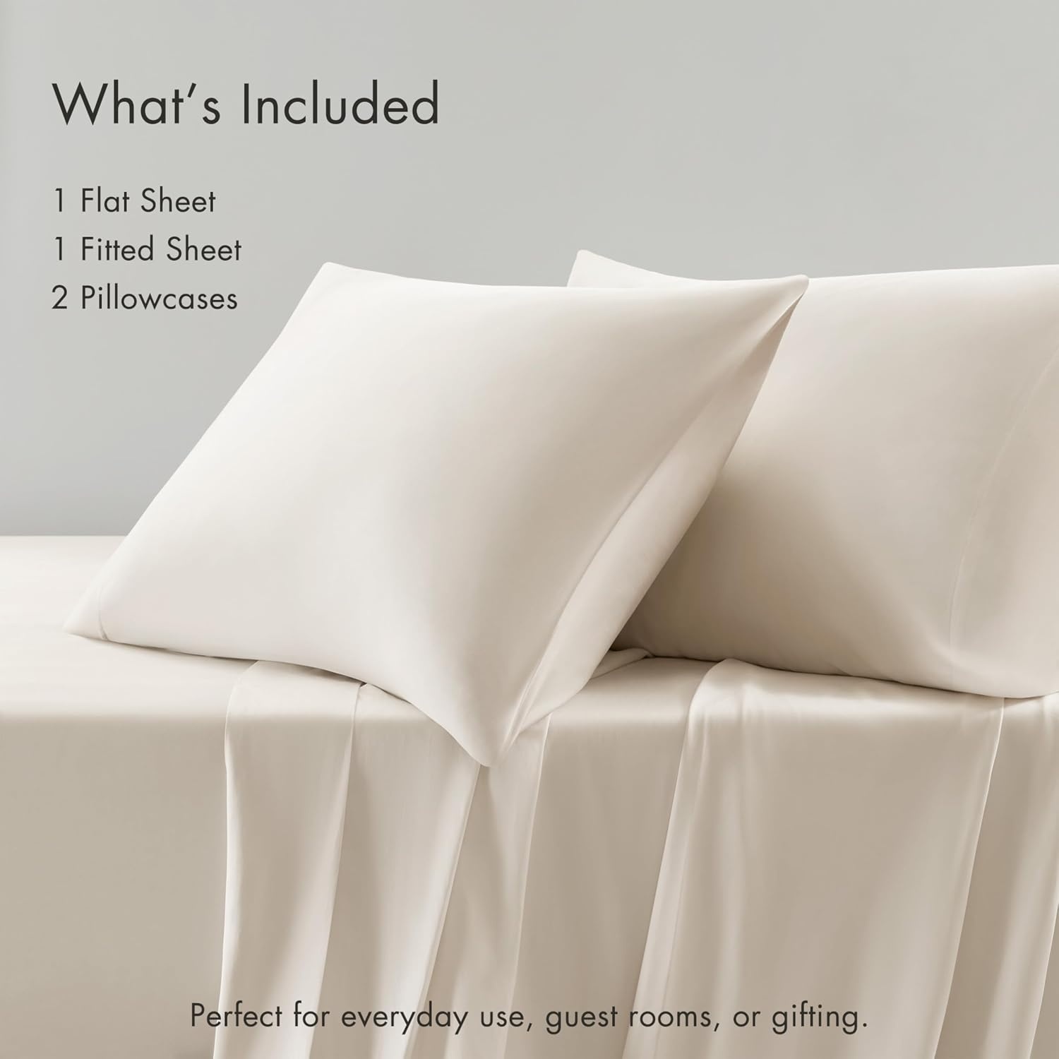 image:imageMadison Park Tencel Lyocell Cotton Blend Sheet Set Queen Size Harbor MistTofu