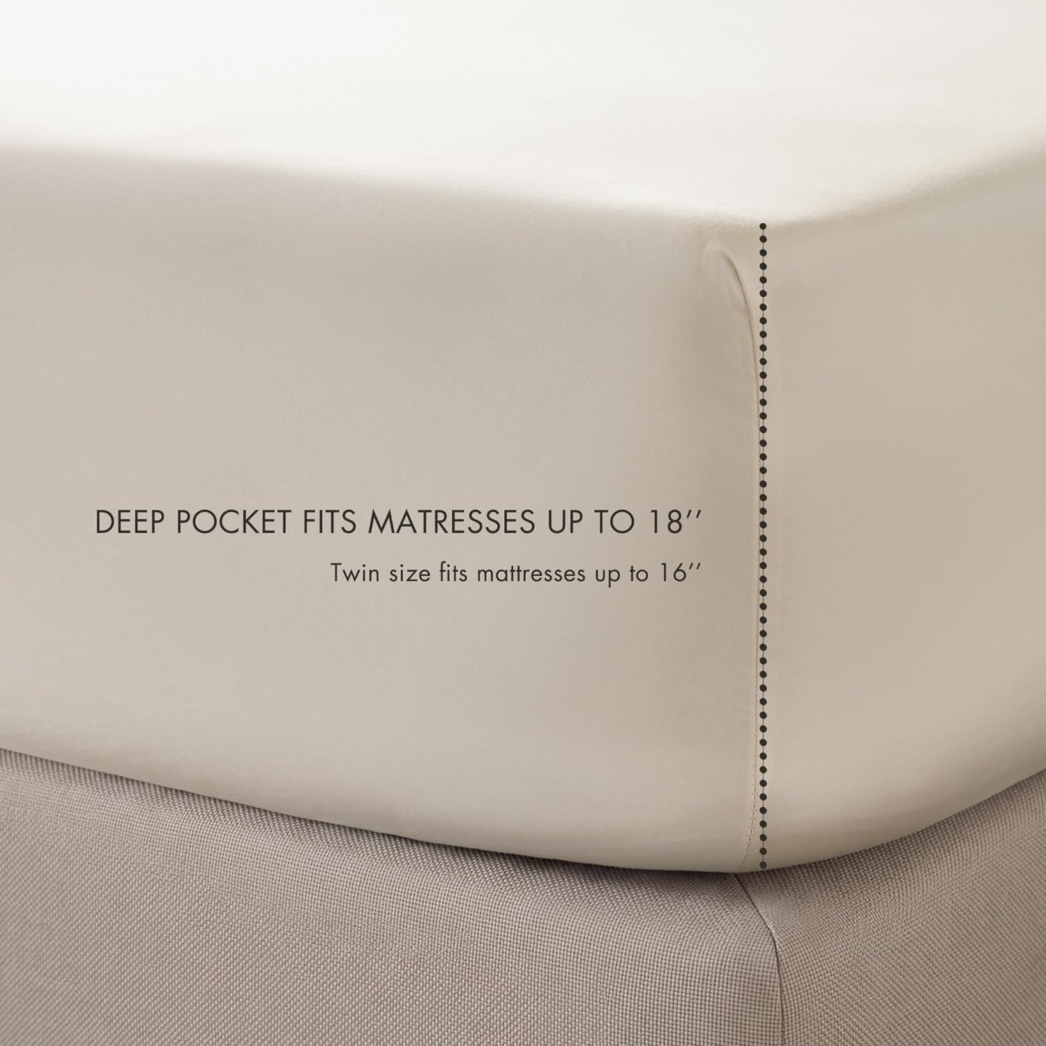 image:imageMadison Park Tencel Lyocell Cotton Blend Sheet Set Queen Size Harbor MistTofu