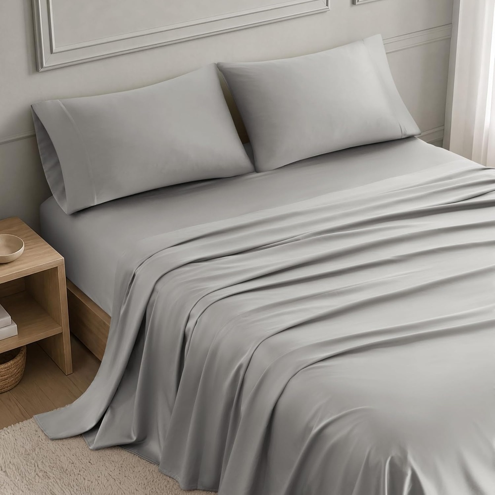 image:imageMadison Park Tencel Lyocell Cotton Blend Sheet Set Queen Size Harbor MistHarbor Mist
