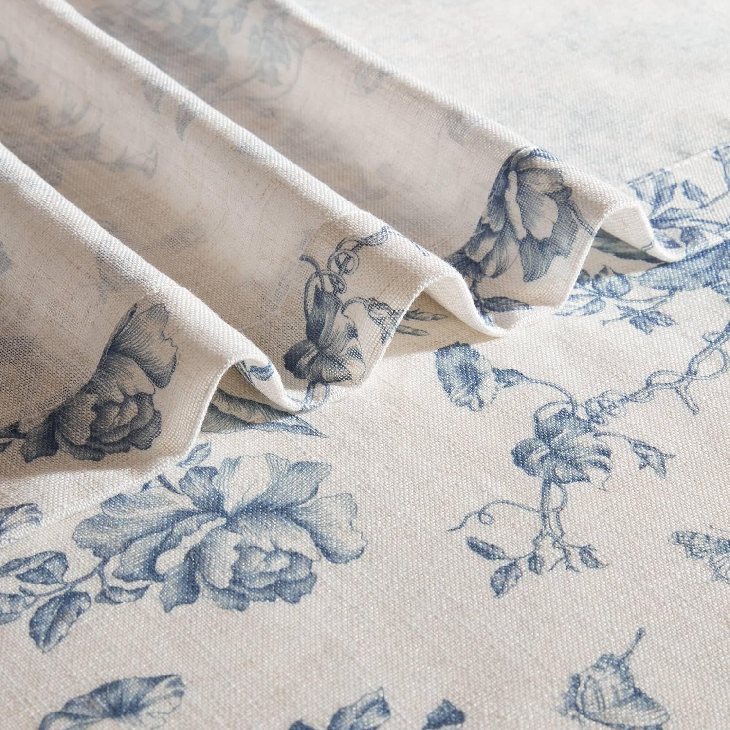 image:imageMadison Park Floral Ruffle Curtain 42 W x 84 L Blue 2 Panel SetBlue