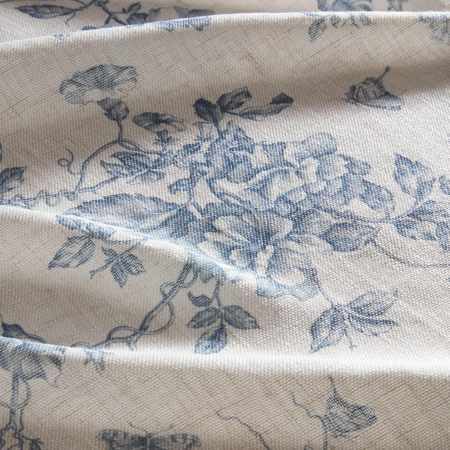 image:imageMadison Park Floral Ruffle Curtain 42 W x 84 L Blue 2 Panel SetBlue
