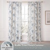 Madison Park Floral Ruffle Curtain, 42″ W x 84″ L, Blue, 2 Panel Set(Blue)
