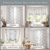 Madison Park Floral Ruffle Curtain, 42″ W x 84″ L, Blue, 2 Panel Set(Blue)