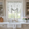 Madison Park Floral Kitchen Tier Curtains, 26×24 in, Neutral, 2-Piece, Lana(Blue)