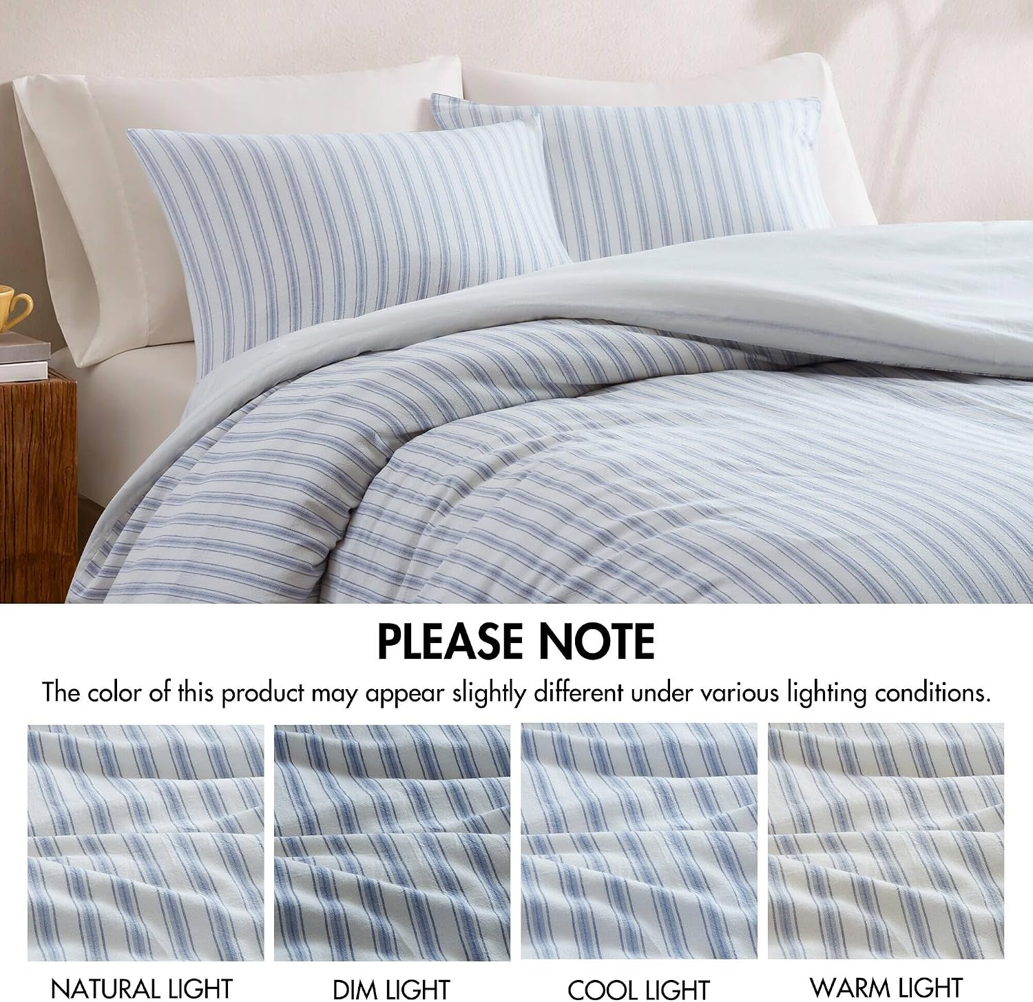 image:imageMadison Park Sage Green Striped Duvet Cover Set Queen Linen Cotton RayonBlue