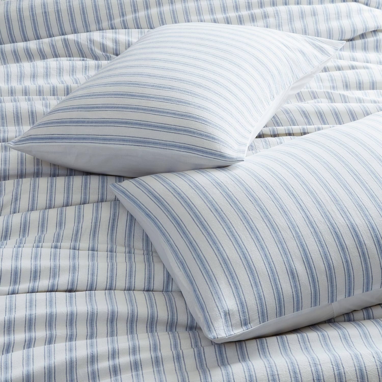 image:imageMadison Park Sage Green Striped Duvet Cover Set Queen Linen Cotton RayonBlue