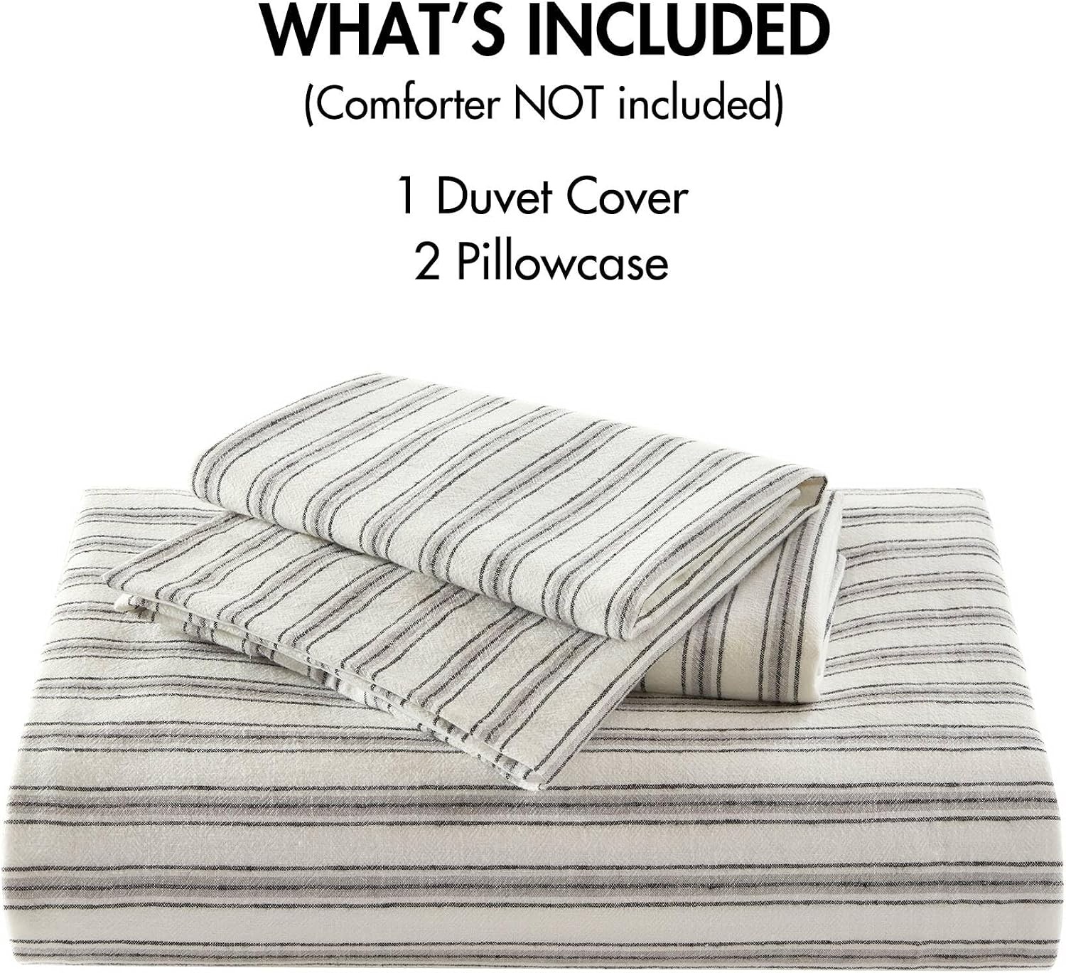 image:imageMadison Park Sage Green Striped Duvet Cover Set Queen Linen Cotton RayonGrey