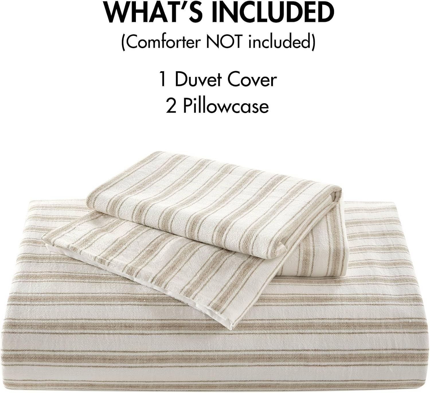 image:imageMadison Park Sage Green Striped Duvet Cover Set Queen Linen Cotton RayonTan