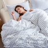 Madison Park Sage Green Striped Duvet Cover Set Queen, Linen Cotton Rayon(Blue)
