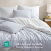 Madison Park Sage Green Striped Duvet Cover Set Queen, Linen Cotton Rayon(Blue)